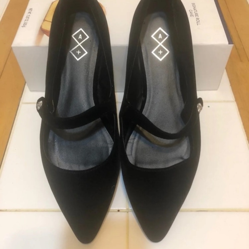 Black suede flats